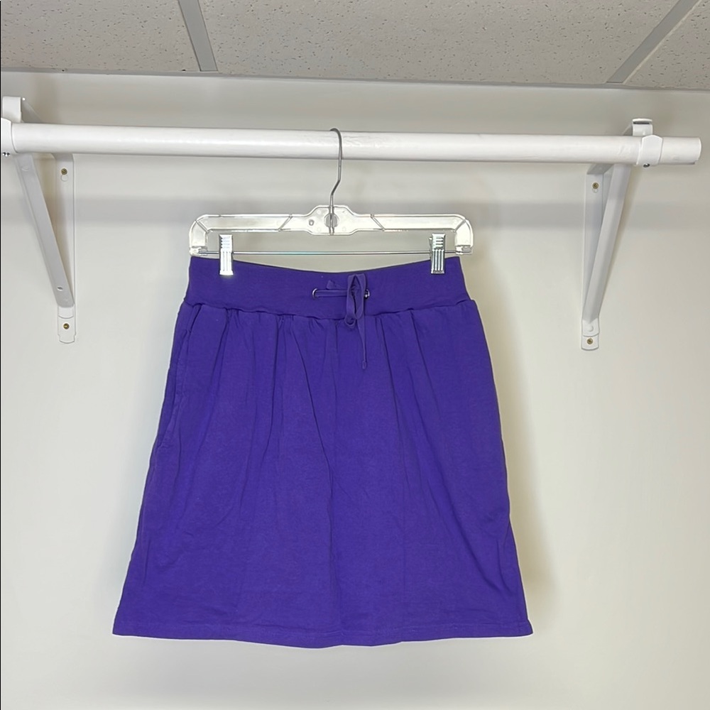 Vintage Purple Cotton Women's Skort w/ Elastic Waist‎ and Drawstring- M